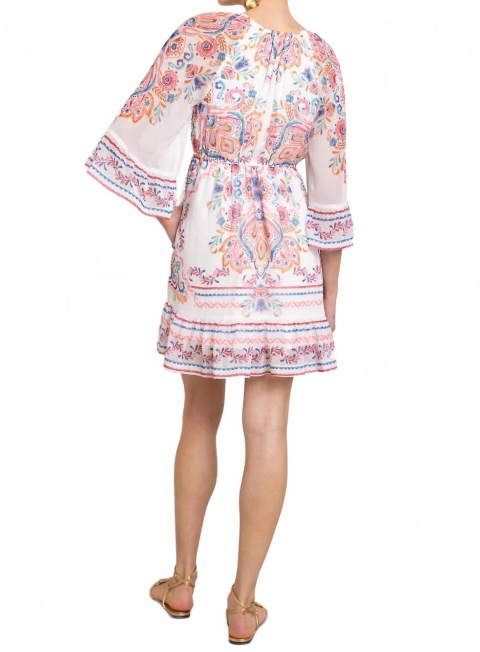 NEW HALE BOB berenice chiffon v-neck dress in pink - Picture 3 of 3
